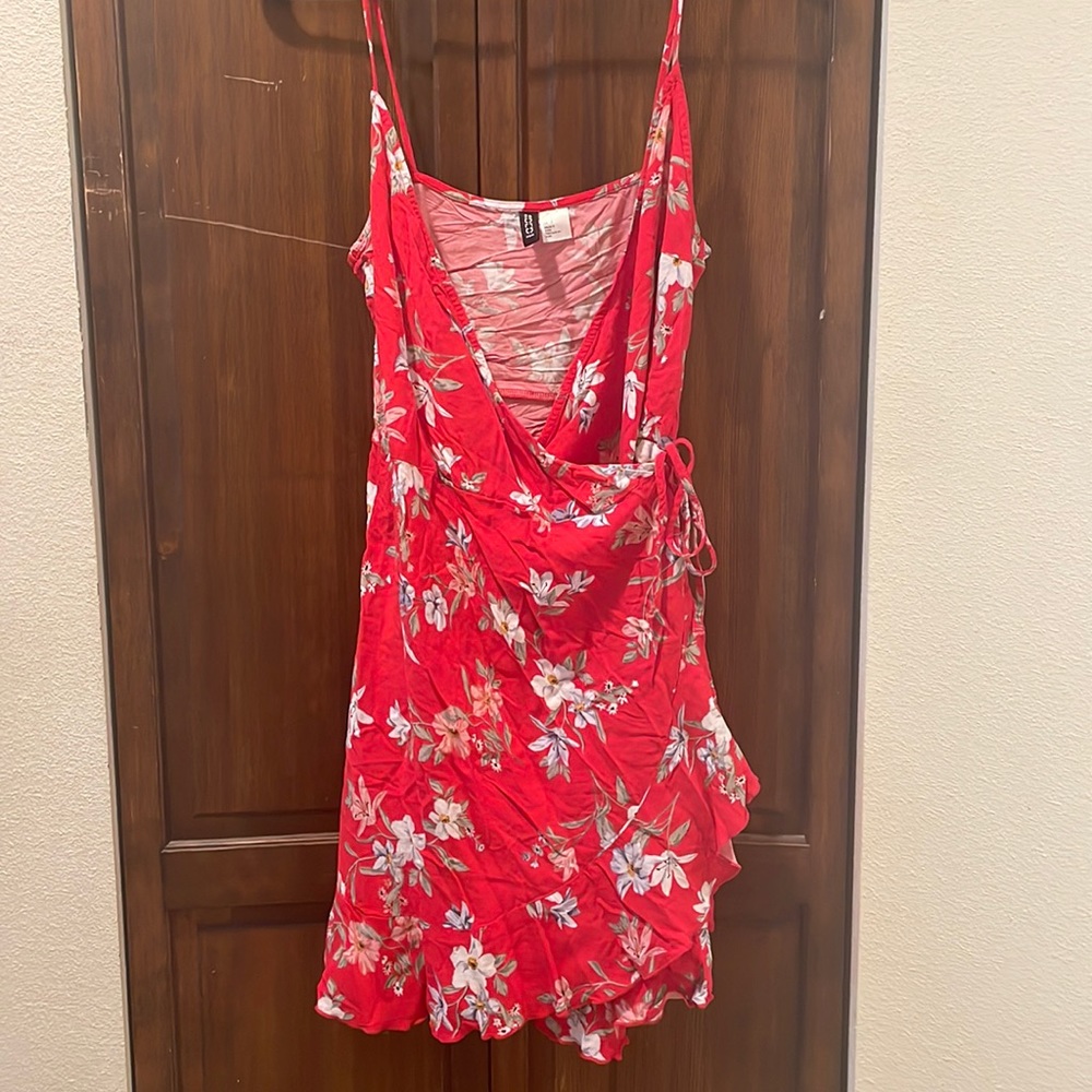Summer flowy wraparound dress